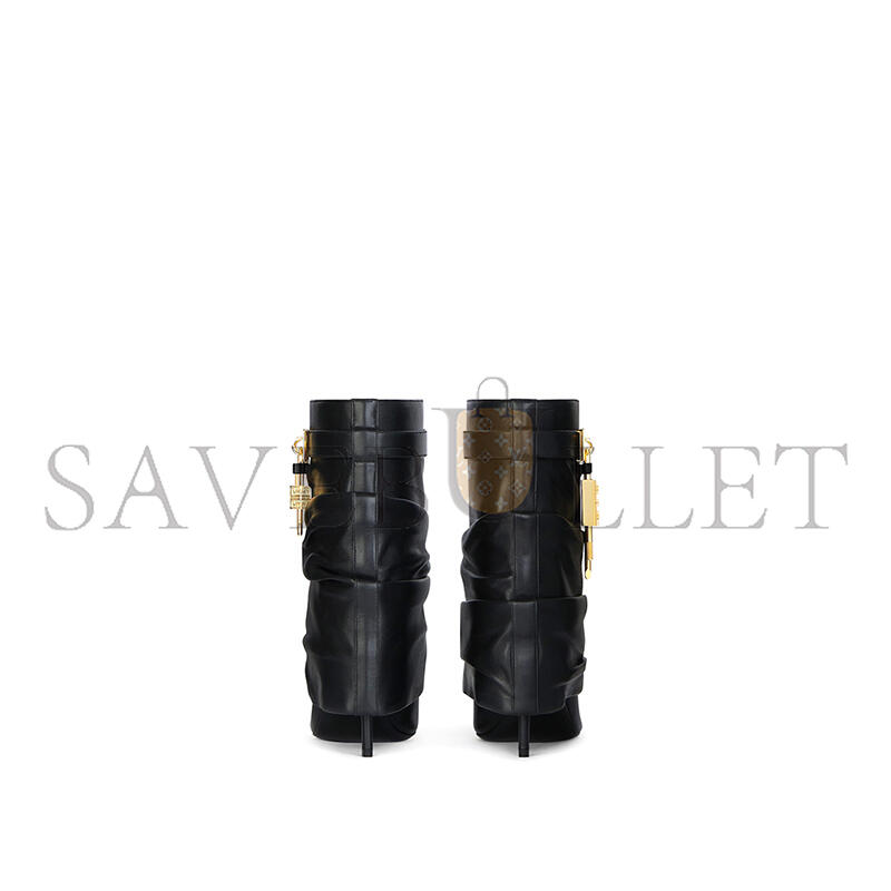 GIVENCHY SHARK LOCK STILETTO ANKLE BOOTS IN NAPPA LEATHER BE604RE2AF-001